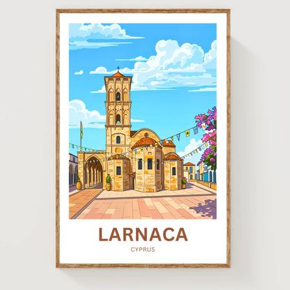 Larnaca Travel Poster - Iconic Church in Cyprus
