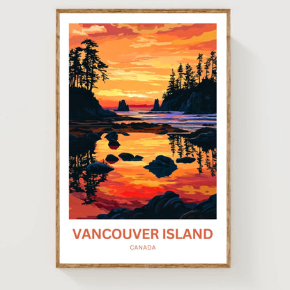 Vancouver Island Travel Poster - The Sunset Wilderness Beyond